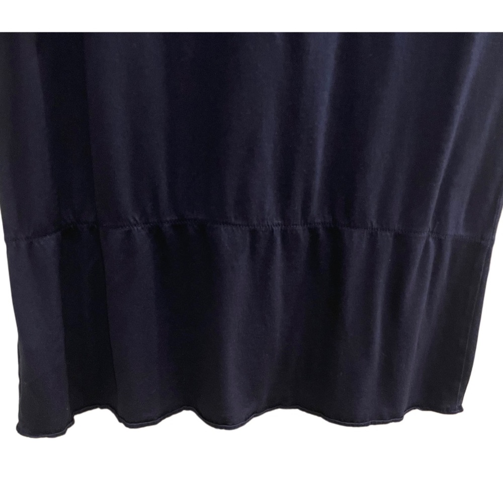 Banana Republic Navy Blue Ruffled Thin Short Sleeve Blouse Size S - Picture 4 of 5